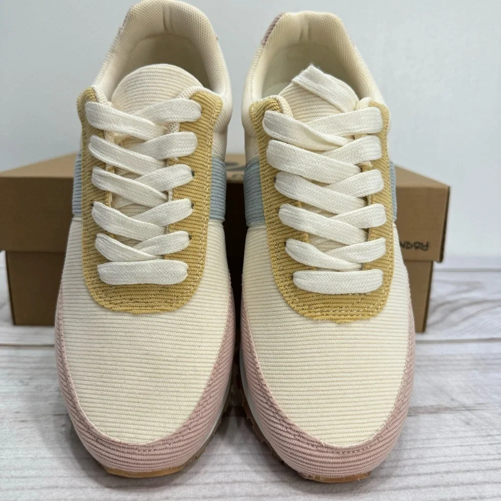 Dirty Laundry Desert Dog Multi Pastel Corduroy Lace Up Sneakers NEW